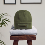 Racing Styled  (M)- Patch Beanie - olive