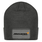 Racing Styled  (M)- Patch Beanie - charcoal grey