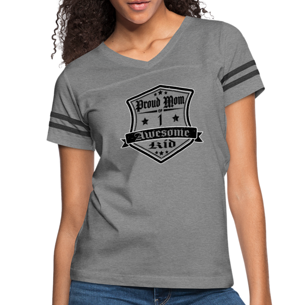 Proud Mom of 1 awesome kid - Vintage T-Shirt - heather gray/charcoal