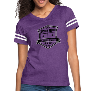 Proud Mom of 1 awesome kid - Vintage T-Shirt - vintage purple/white