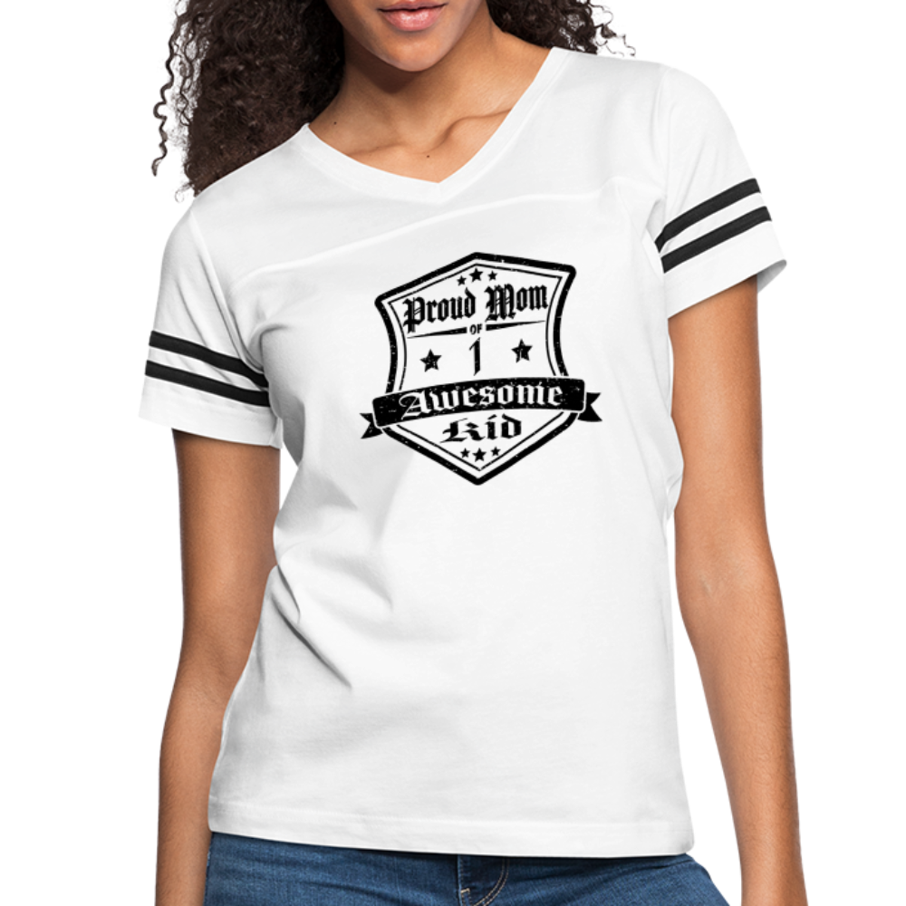 Proud Mom of 1 awesome kid - Vintage T-Shirt - white/black