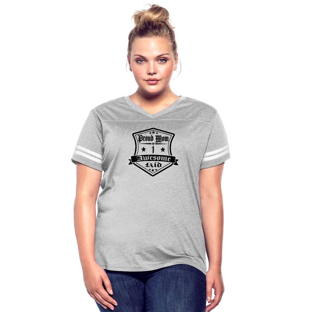 Proud Mom of 1 awesome kid - Vintage T-Shirt - heather gray/white