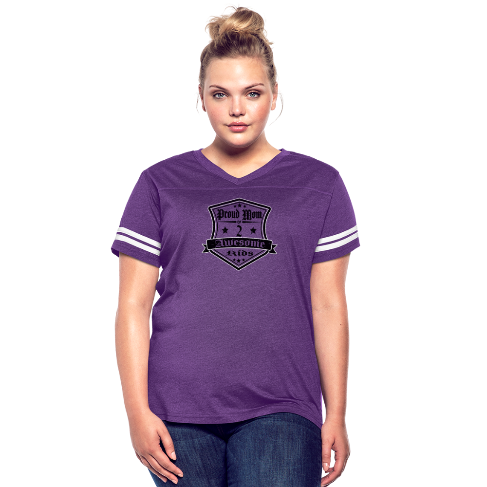 Proud Mom of 2 awesome kid - Vintage T-Shirt - vintage purple/white