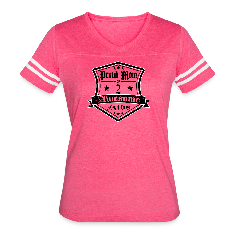 Proud Mom of 2 awesome kid - Vintage T-Shirt - vintage pink/white