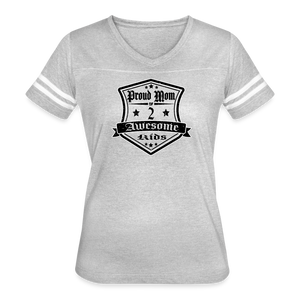 Proud Mom of 2 awesome kid - Vintage T-Shirt - heather gray/white