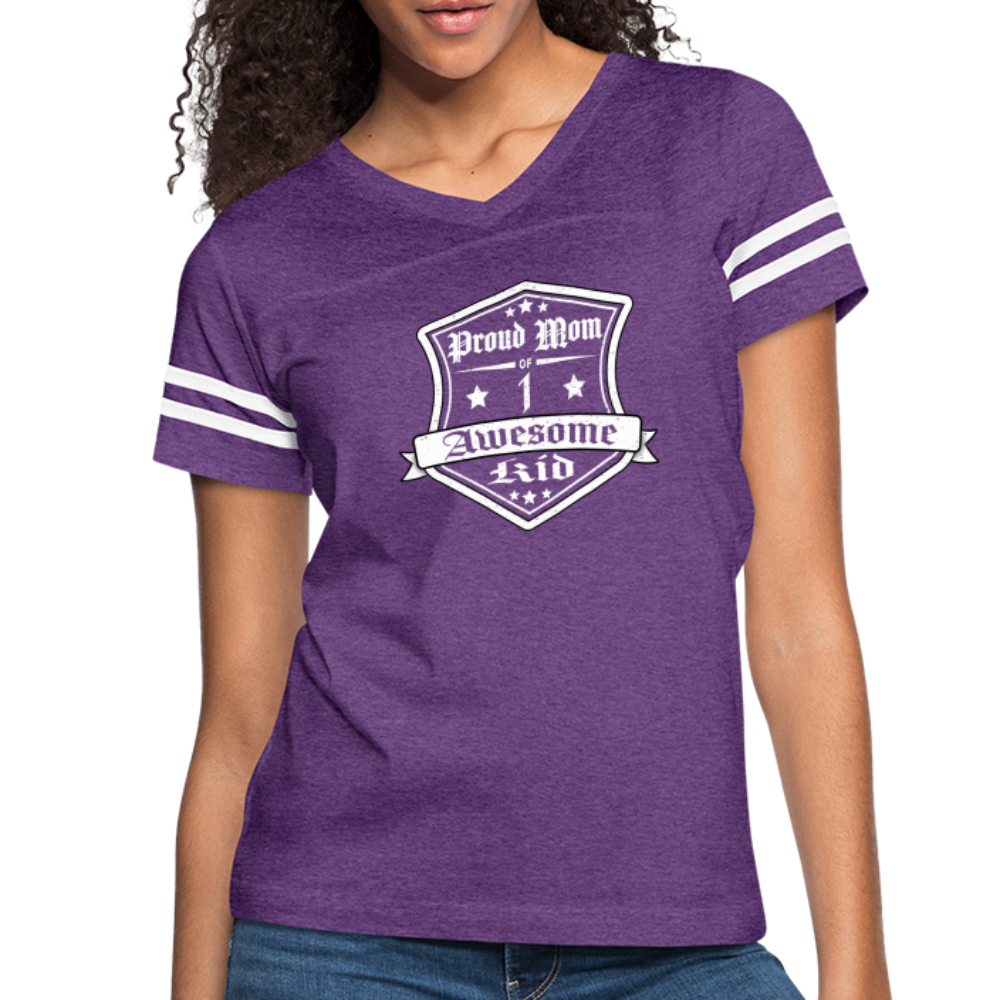 Proud Mom of 1 awesome kid - Vintage T-Shirt - vintage purple/white
