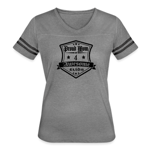Proud Mom of 4 awesome kid - Vintage T-Shirt - heather gray/charcoal