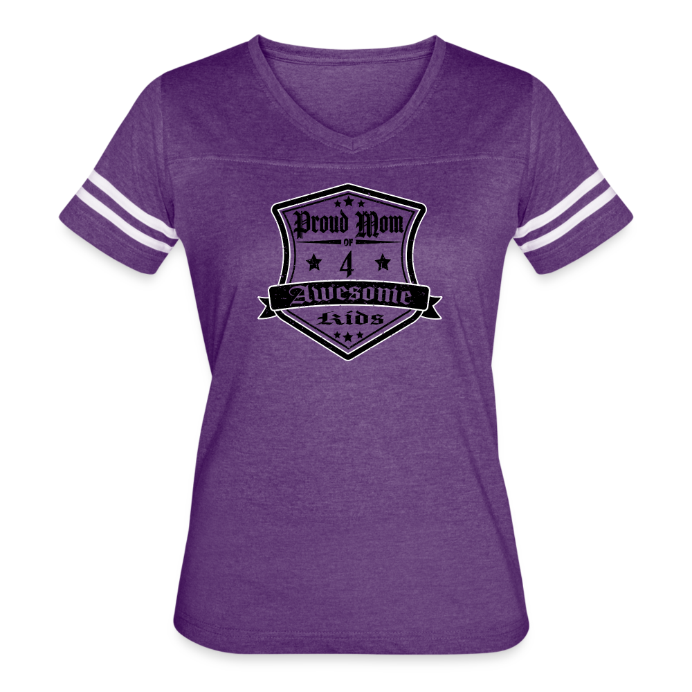 Proud Mom of 4 awesome kid - Vintage T-Shirt - vintage purple/white