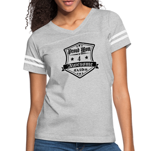 Proud Mom of 4 awesome kid - Vintage T-Shirt - heather gray/white