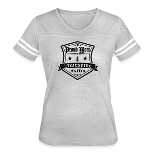 Proud Mom of 4 awesome kid - Vintage T-Shirt - heather gray/white