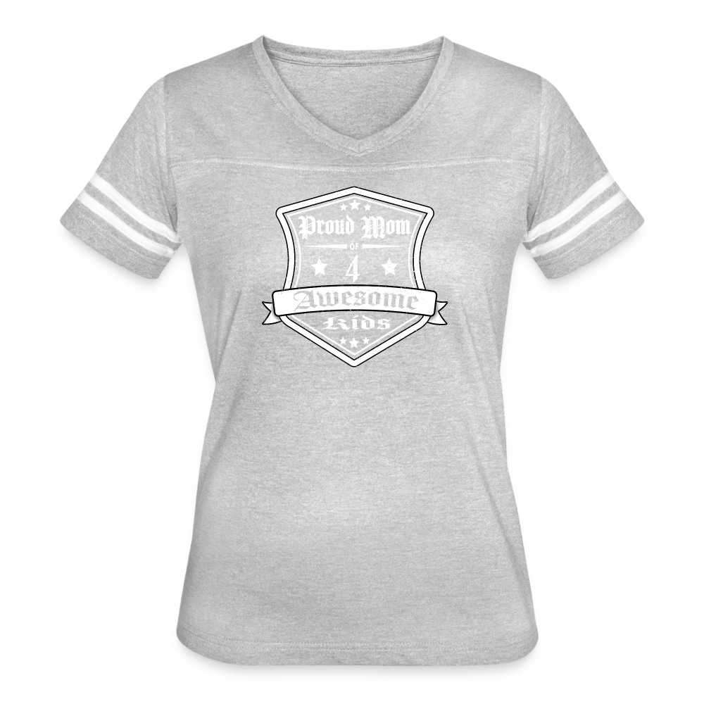 Proud Mom of 4 awesome kid - Vintage T-Shirt - heather gray/white
