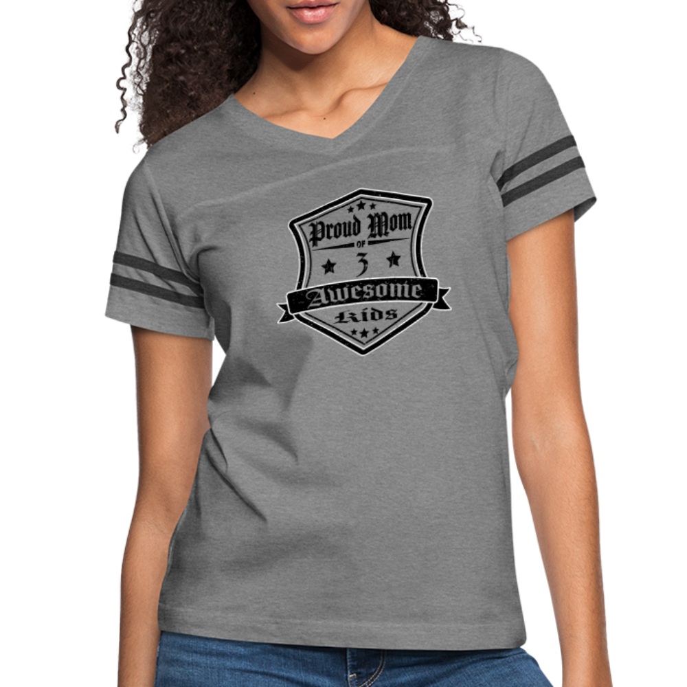 Proud Mom of 3 awesome kid - Vintage T-Shirt - heather gray/charcoal