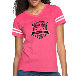 Proud Mom of 3 awesome kid - Vintage T-Shirt - vintage pink/white
