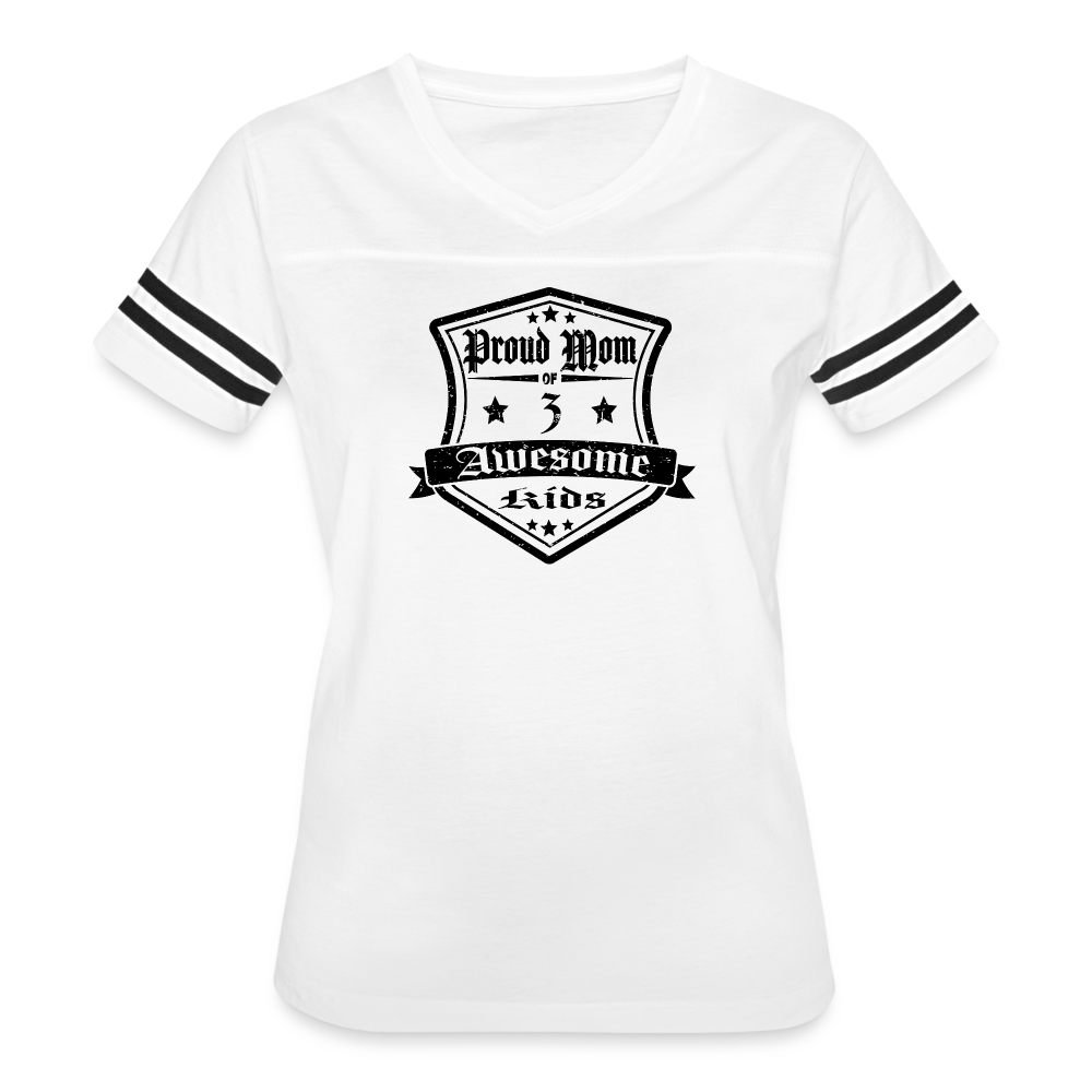 Proud Mom of 3 awesome kid - Vintage T-Shirt - white/black