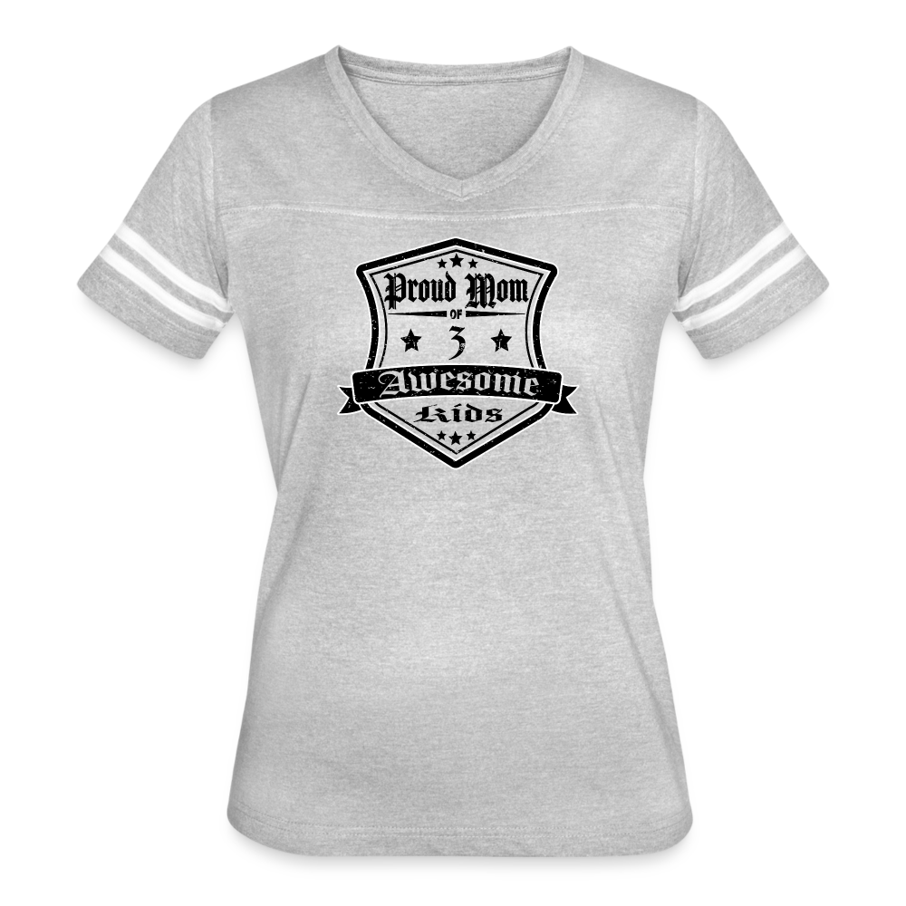 Proud Mom of 3 awesome kid - Vintage T-Shirt - heather gray/white