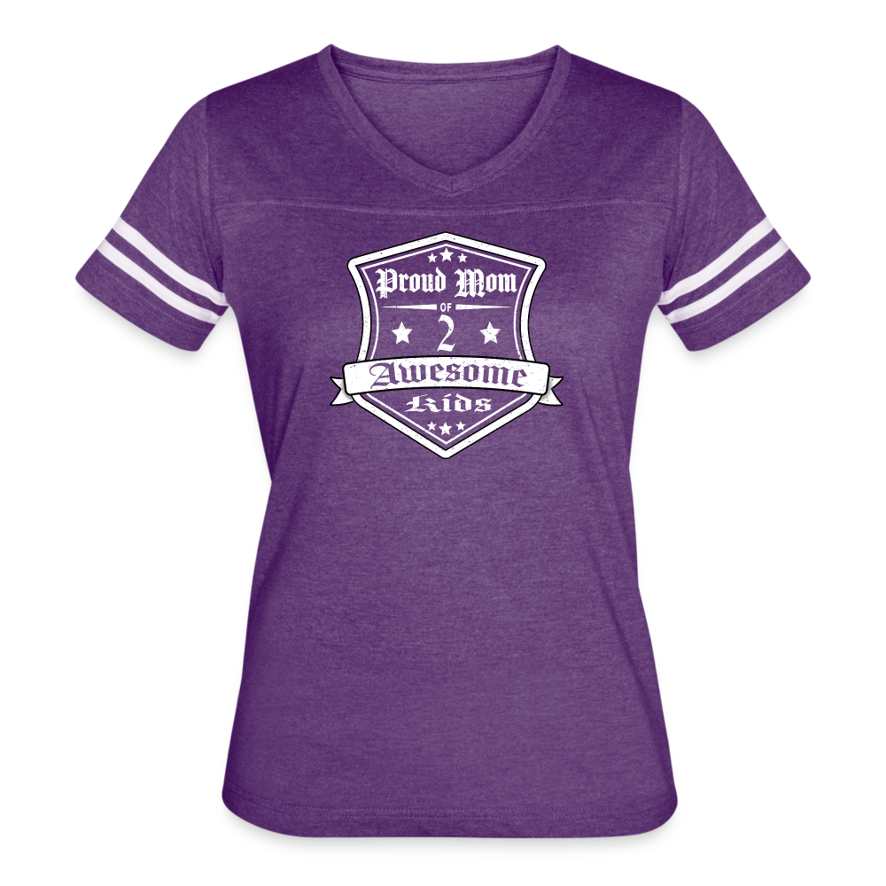 Proud Mom of 2 awesome kids - Vintage T-Shirt - vintage purple/white