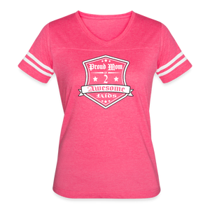Proud Mom of 2 awesome kids - Vintage T-Shirt - vintage pink/white