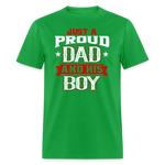 Just a proud dad and his boy - bright green