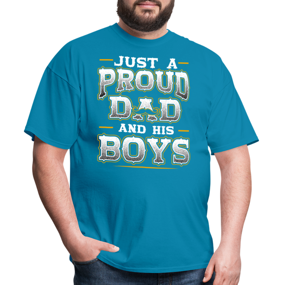 Just a Proud dad and his boys - turquoise