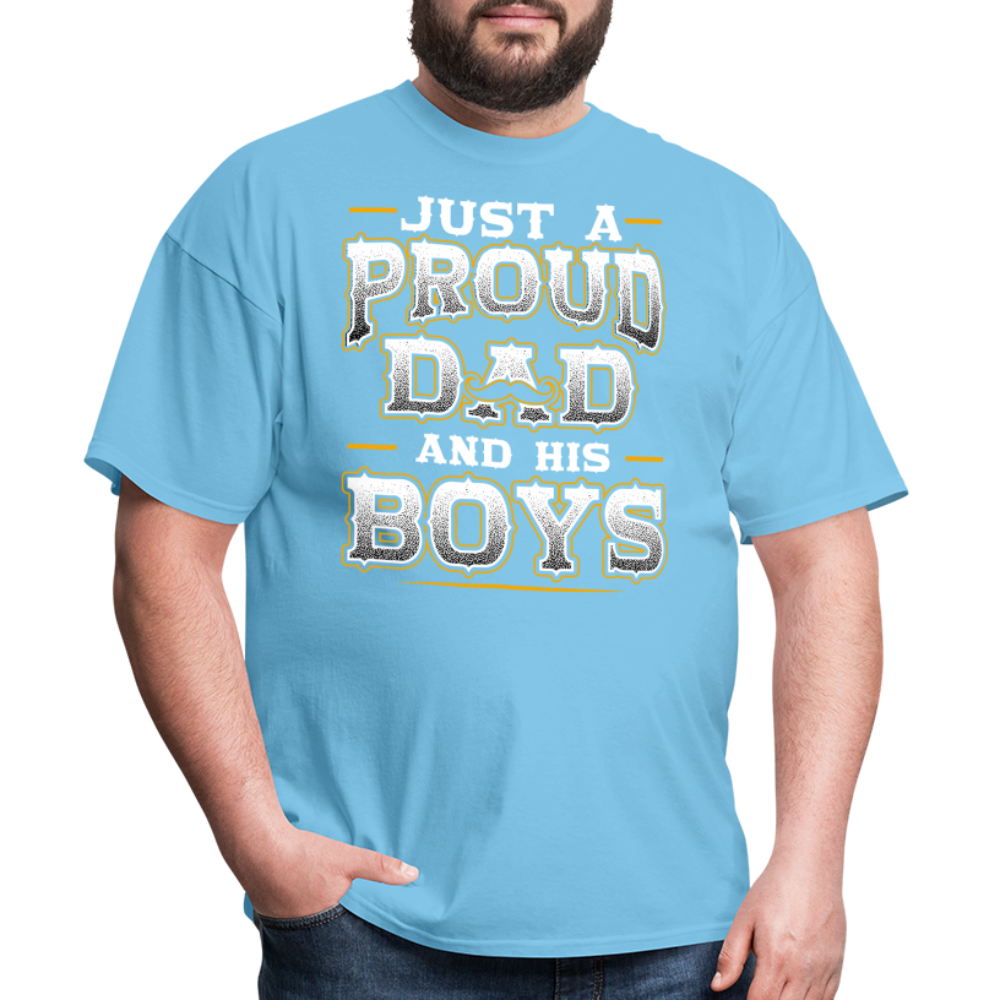 Just a Proud dad and his boys - aquatic blue
