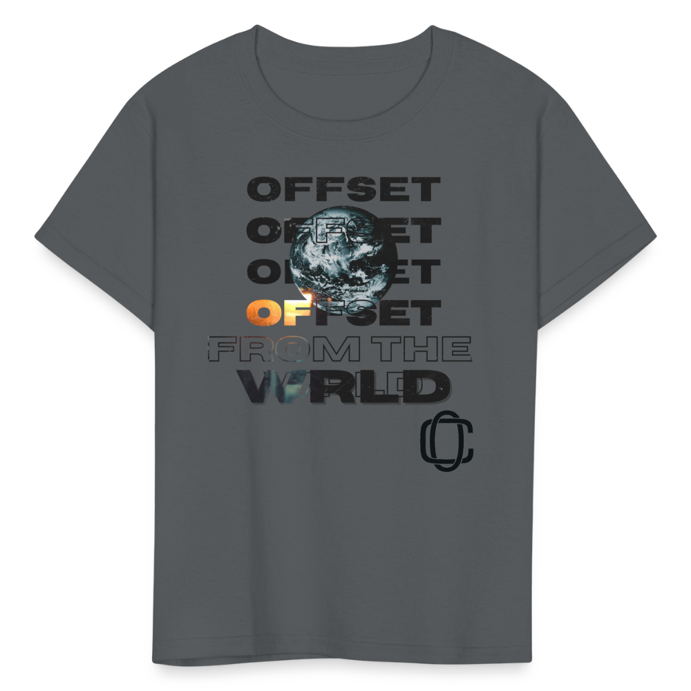 Kids' T-Shirt Offset - charcoal