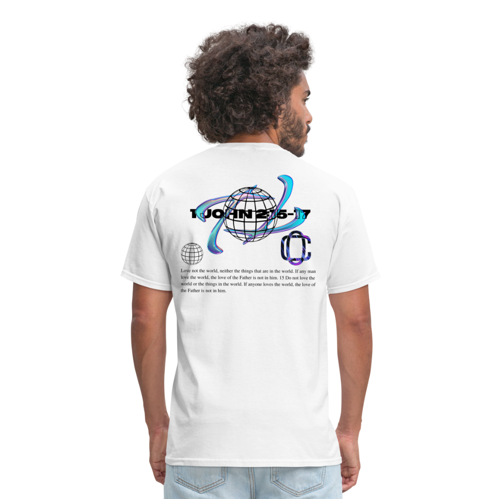 Classic Offset 1John 2:15 T-Shirt - white
