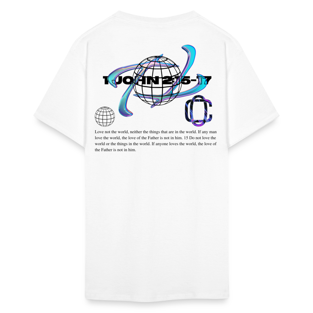 Classic Offset 1John 2:15 T-Shirt - white