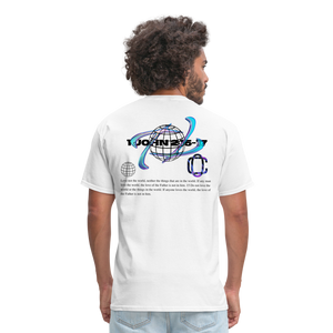 Classic Offset 1John 2:15 T-Shirt - white