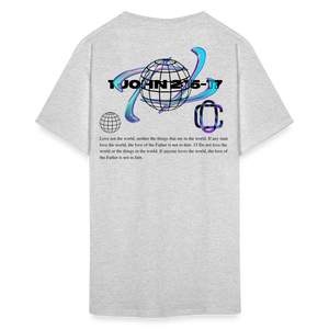 Classic Offset 1John 2:15 T-Shirt - heather gray