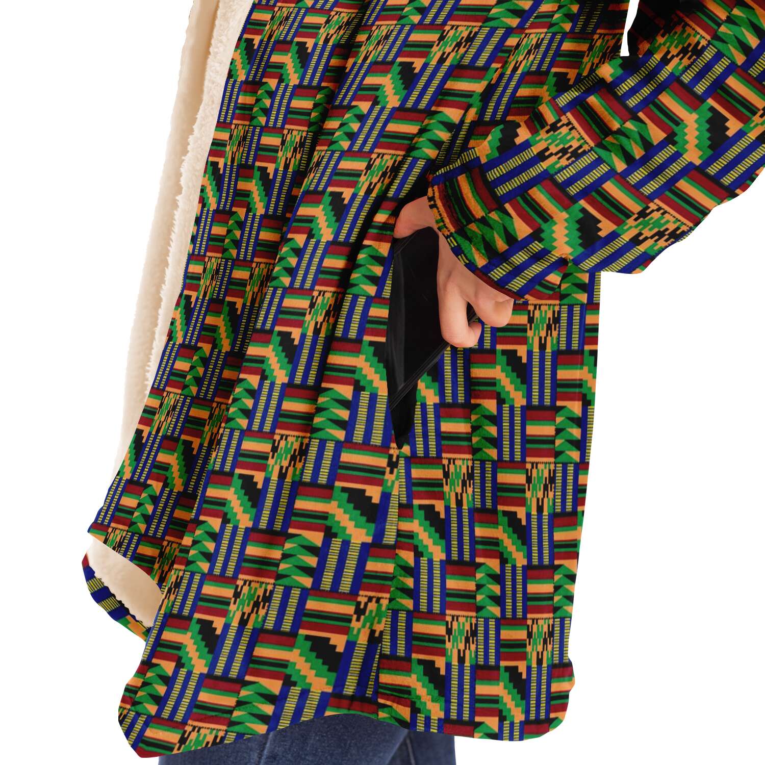 Traditional African Kente - Akwaaba - Fleece Hoodie