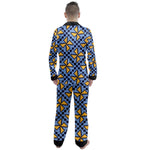 AnkaraTriangleBlue Men's Long Sleeve Satin Pajamas Set