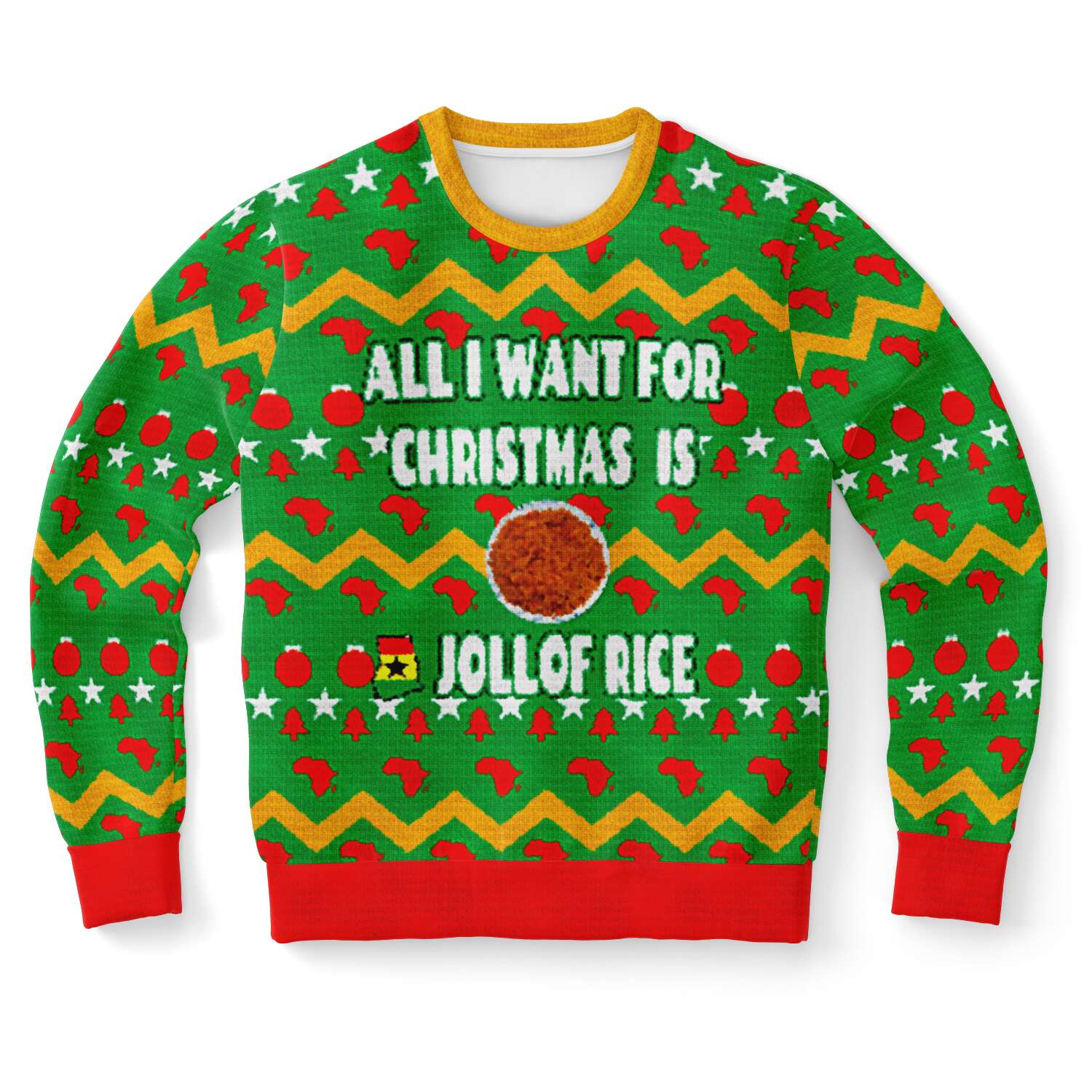 Ugly Sweatshirt - All I want for Christmas is Ghana Jollof -1