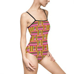 Pink Kente 2 Women's One-piece Swimsuit - Inspired by NaaDene Designs