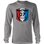 Proud Parent of 7- Unisex Long Sleeve Shirt - Red White Blue Pattern
