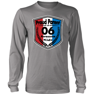Proud Parent of 6 - Unisex Long Sleeve Shirt - Red White Blue Pattern