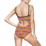 Pink Kente 2 Women's One-piece Swimsuit - Inspired by NaaDene Designs