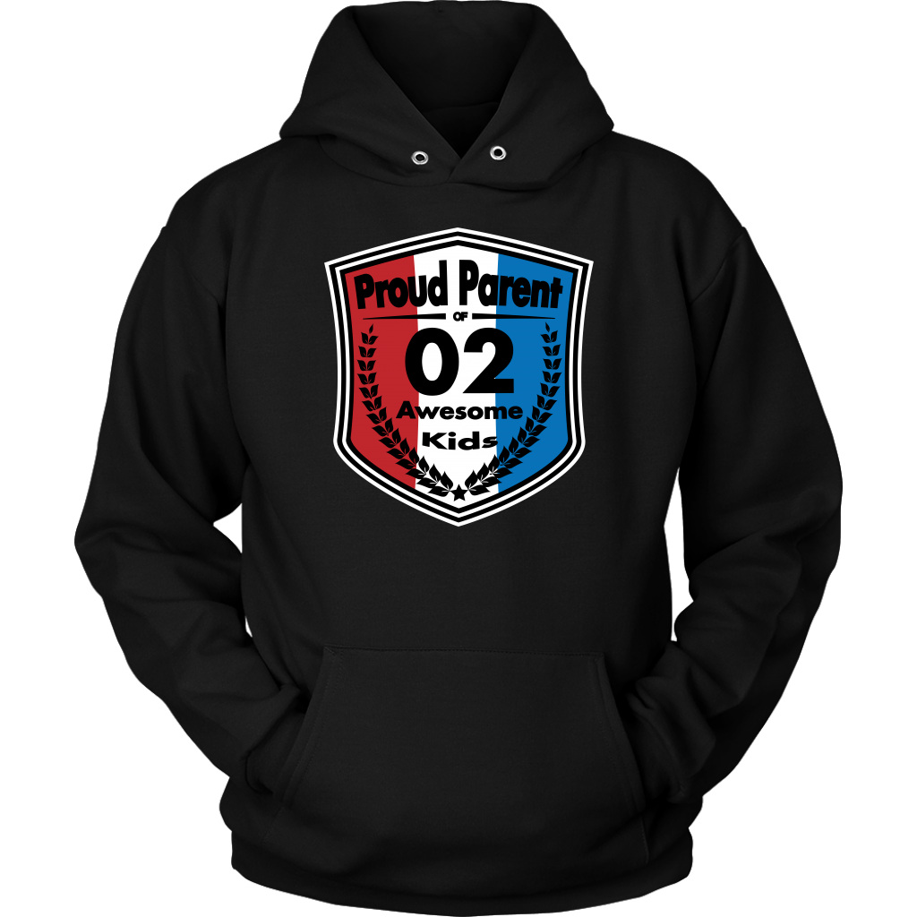 Proud Parent of 2 - Unisex Hoodie - Red White Blue Pattern