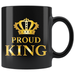 Proud King - Black Mug (gold) - 110z