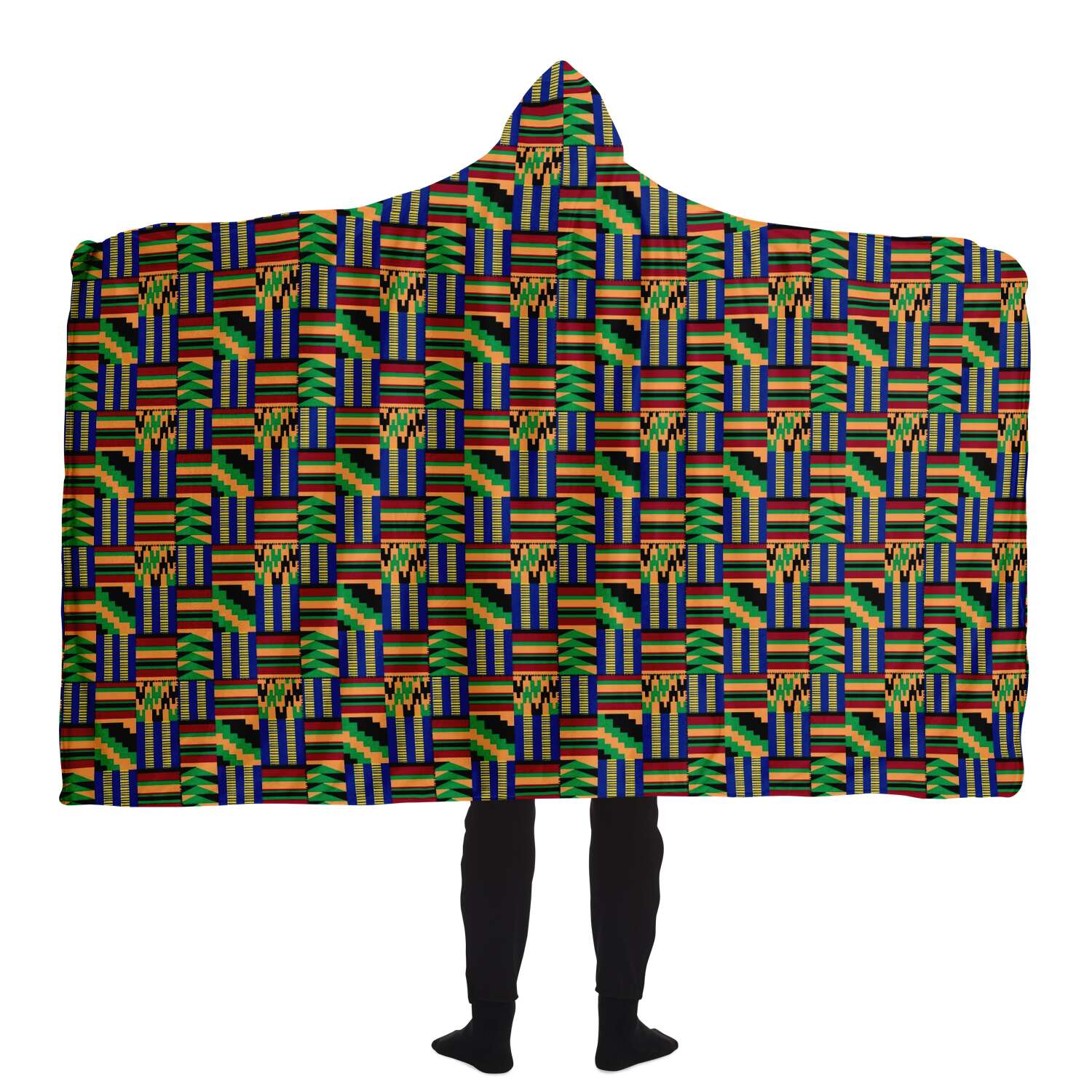 Traditional African Kente - Akwaaba - Hooded Blanket