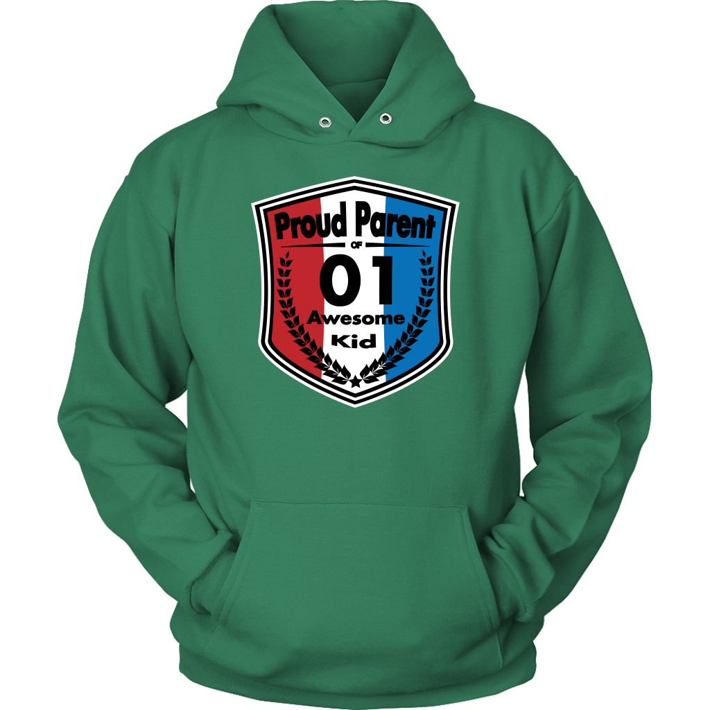 Proud Parent of 1 - Unisex Hoodie - Red White Blue Pattern