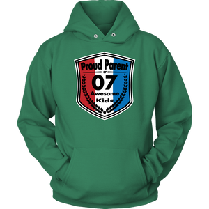 Proud Parent of 7 - Unisex Hoodie - Red White Blue Pattern