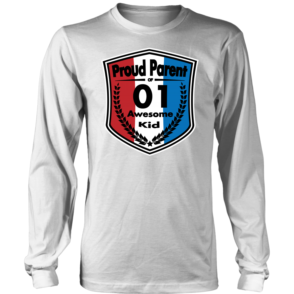 Proud Parent of 1 - Unisex Long Sleeve Shirt - Red White Blue Pattern