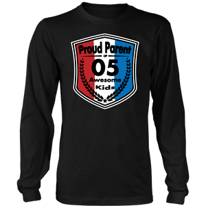 Proud Parent of 5 - Unisex Long Sleeve Shirt - Red White Blue Pattern