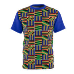 Akwaaba Kente T-shirt Blue - Mens