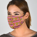 Pink Kente I Pattern Fabric Mask