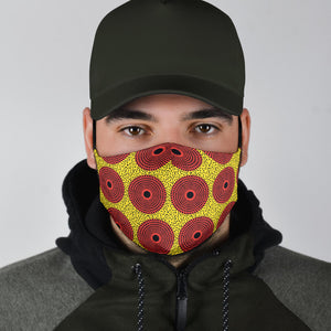 Ankara Pattern 1 - Red Circle Fabric Mask