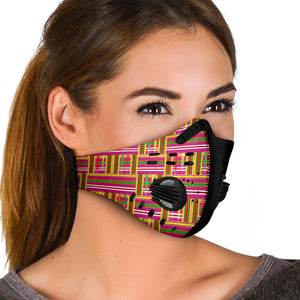Pink Kente 3 Pattern Fabric Mask
