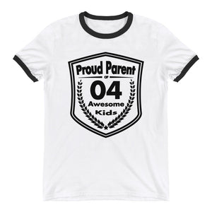 Proud Parent of 4 Awesome Kids - Ringer T-Shirt