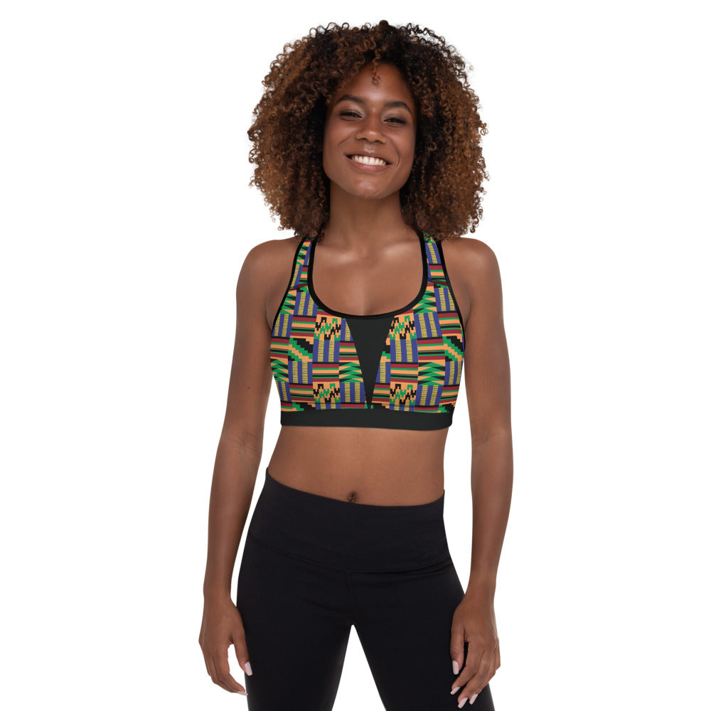 Akwaaba Kente Padded Sports Bra