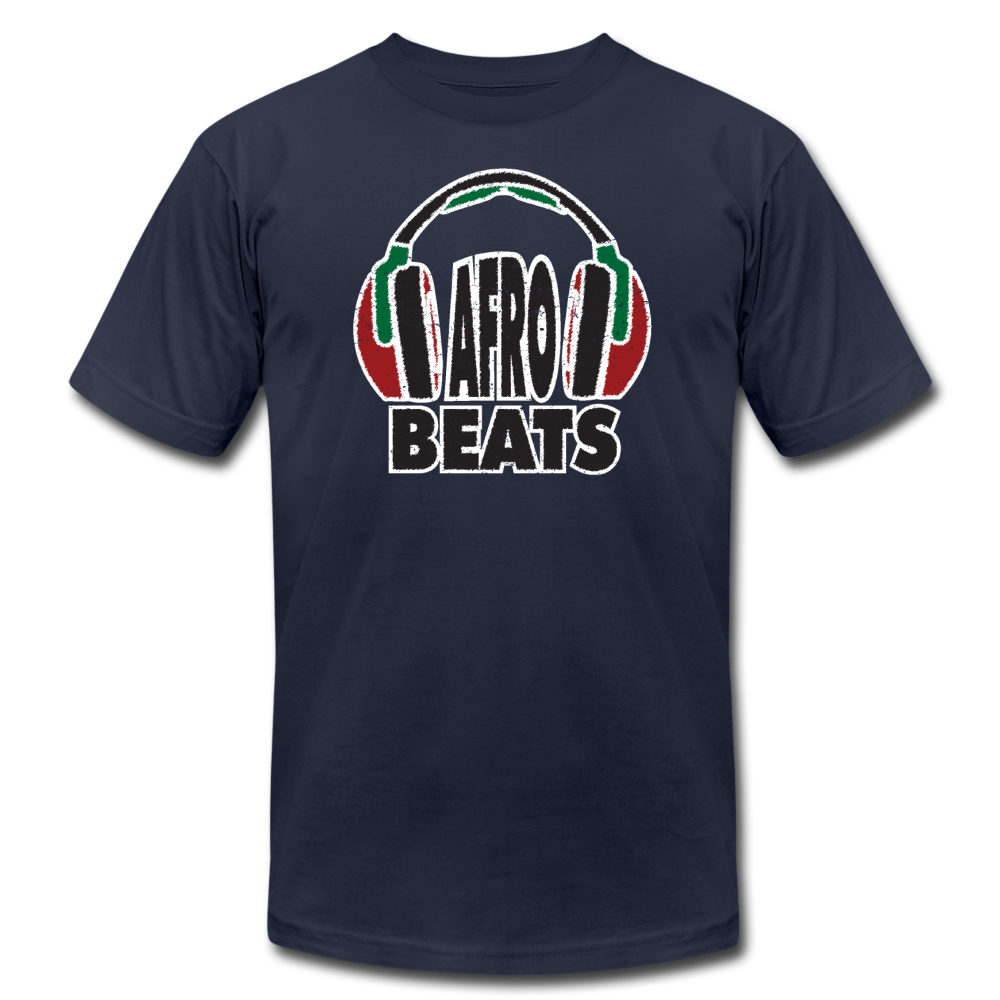 Afrobeats -Headphones Unisex T-Shirt - Vintage - navy
